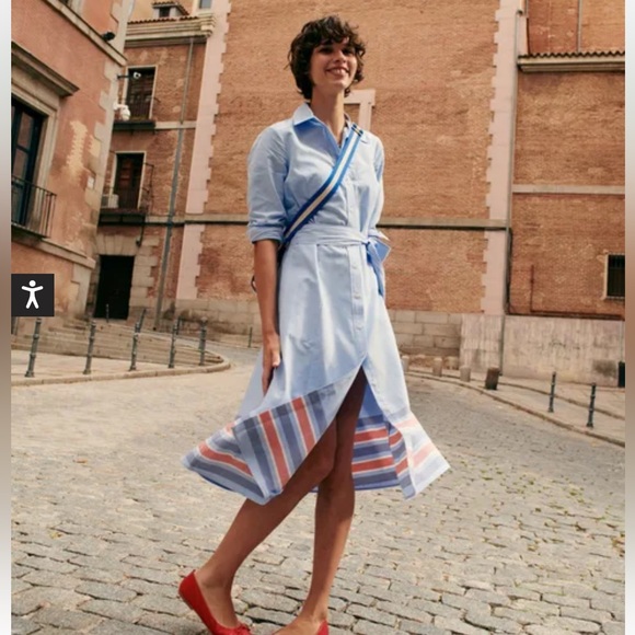 Boden Kate Chambray Shirt Dress Size 10 - Picture 3 of 10